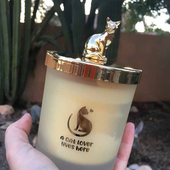 Collectible Cat Lover Gem Candle with Tiger's Eye Gemstone Limited Edition - Picture 12 of 16